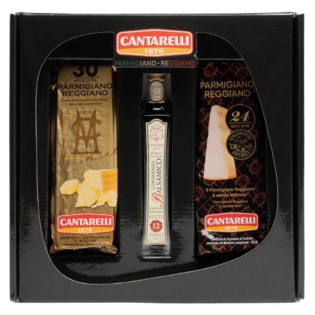 Подарочный набор твердого итальянского сыра Parmigiano Reggiano Cantarelli